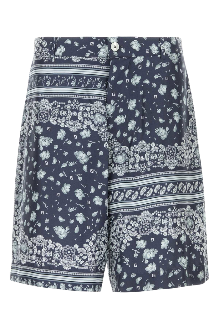 Printed Silk Bermuda Shorts Baia Exterior