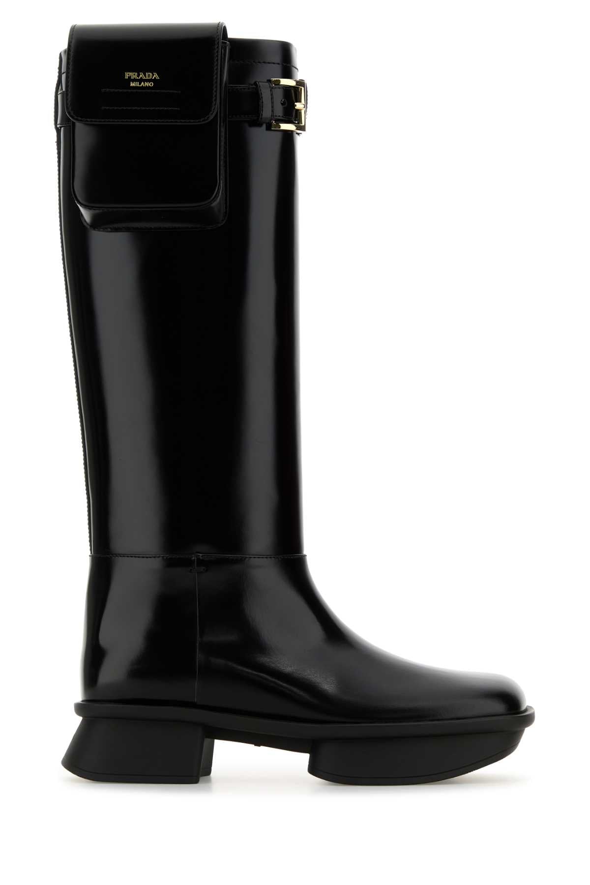 Black Leather Boots Nero Vitello Stivali
