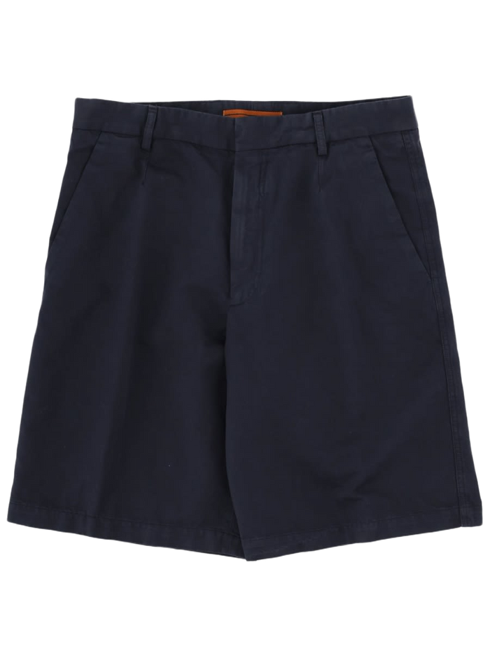 Shorts In Cotone Blue Cotton Linen