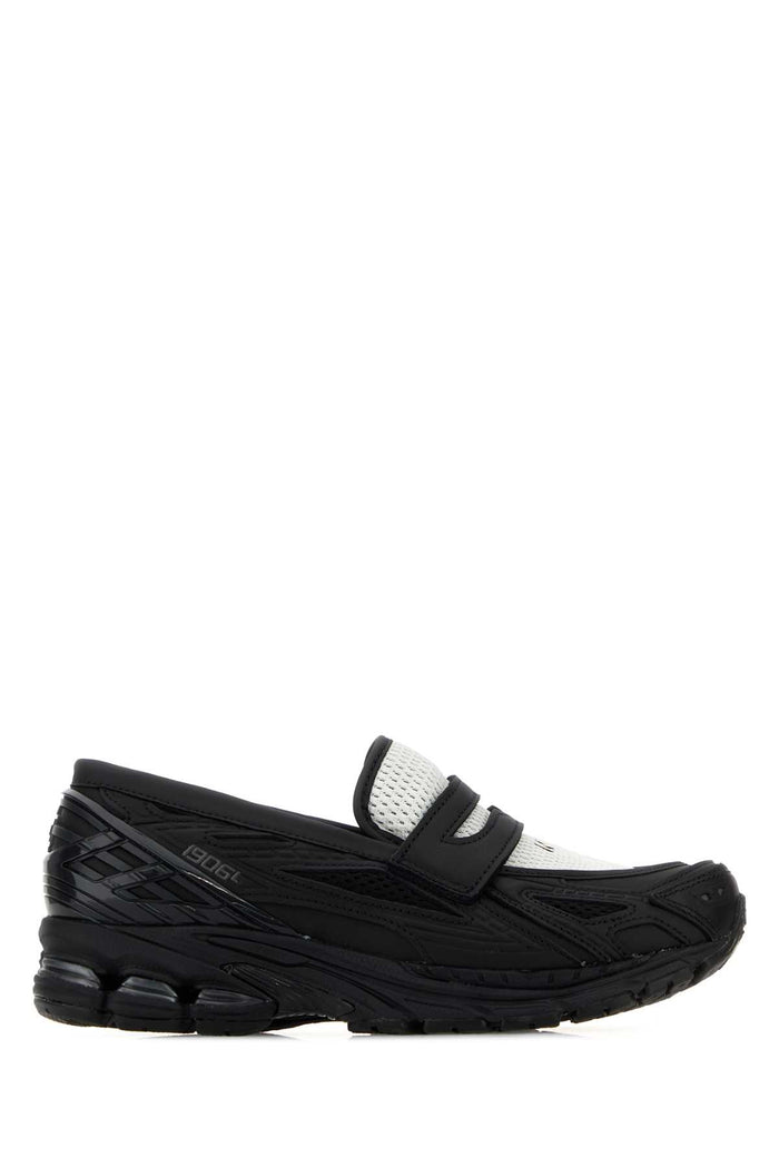 Two-Tone Mesh Loafers Blackangora Leather/synthetic/mesh Mocassini