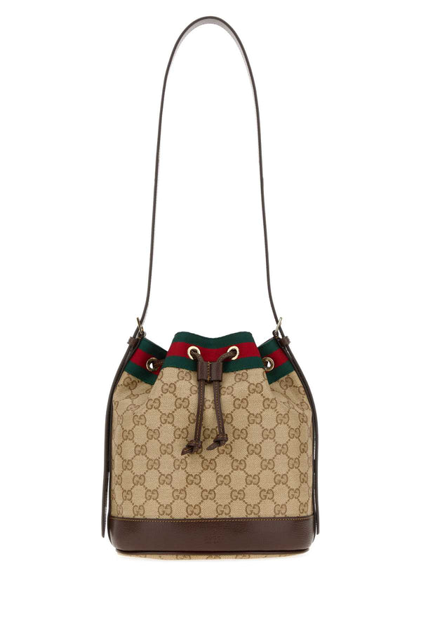 Gucci Exterior: 100% Fabric bucket bag in beige
