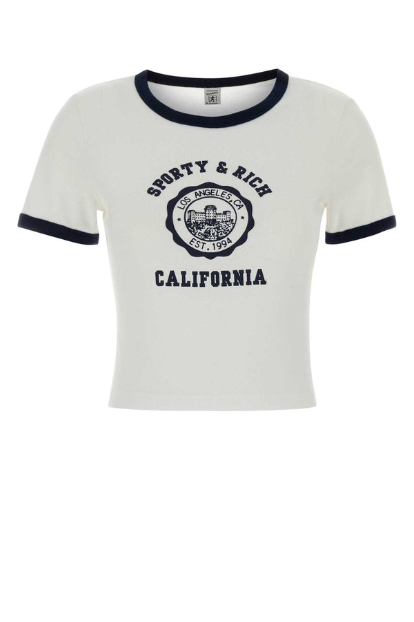 Sporty & Rich Emblem 100% Cotton t-shirt in white