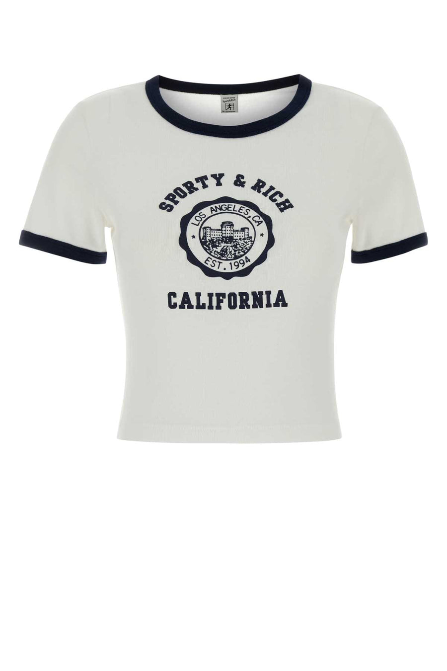 Sporty & Rich Emblem 100% Cotton t-shirt in white