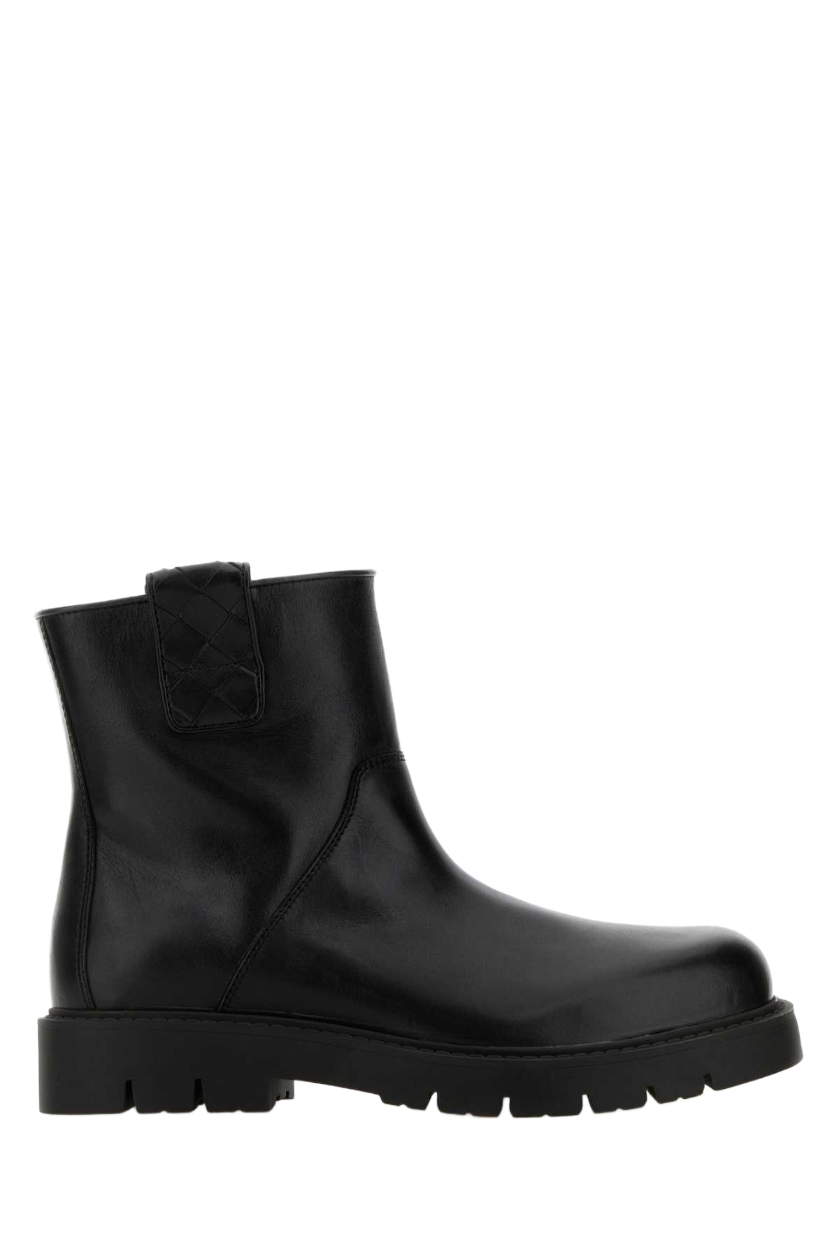 Black Leather Haddock Ankle Boots Stivali