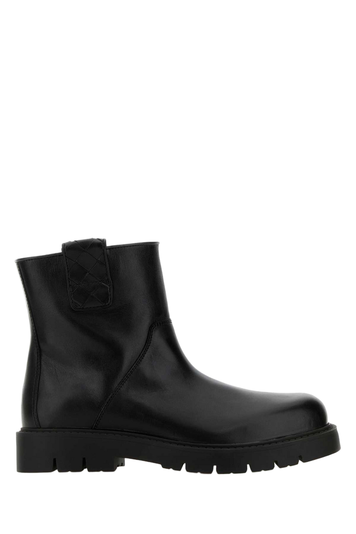Black Leather Haddock Ankle Boots Stivali