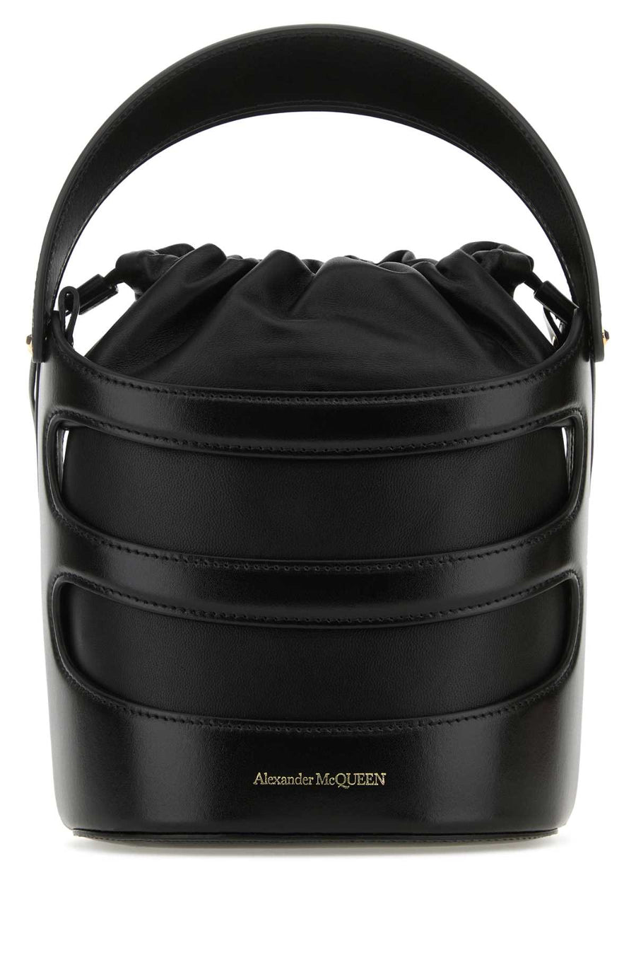 Alexander McQueen Exterior: 100% Leather bucket bag in black
