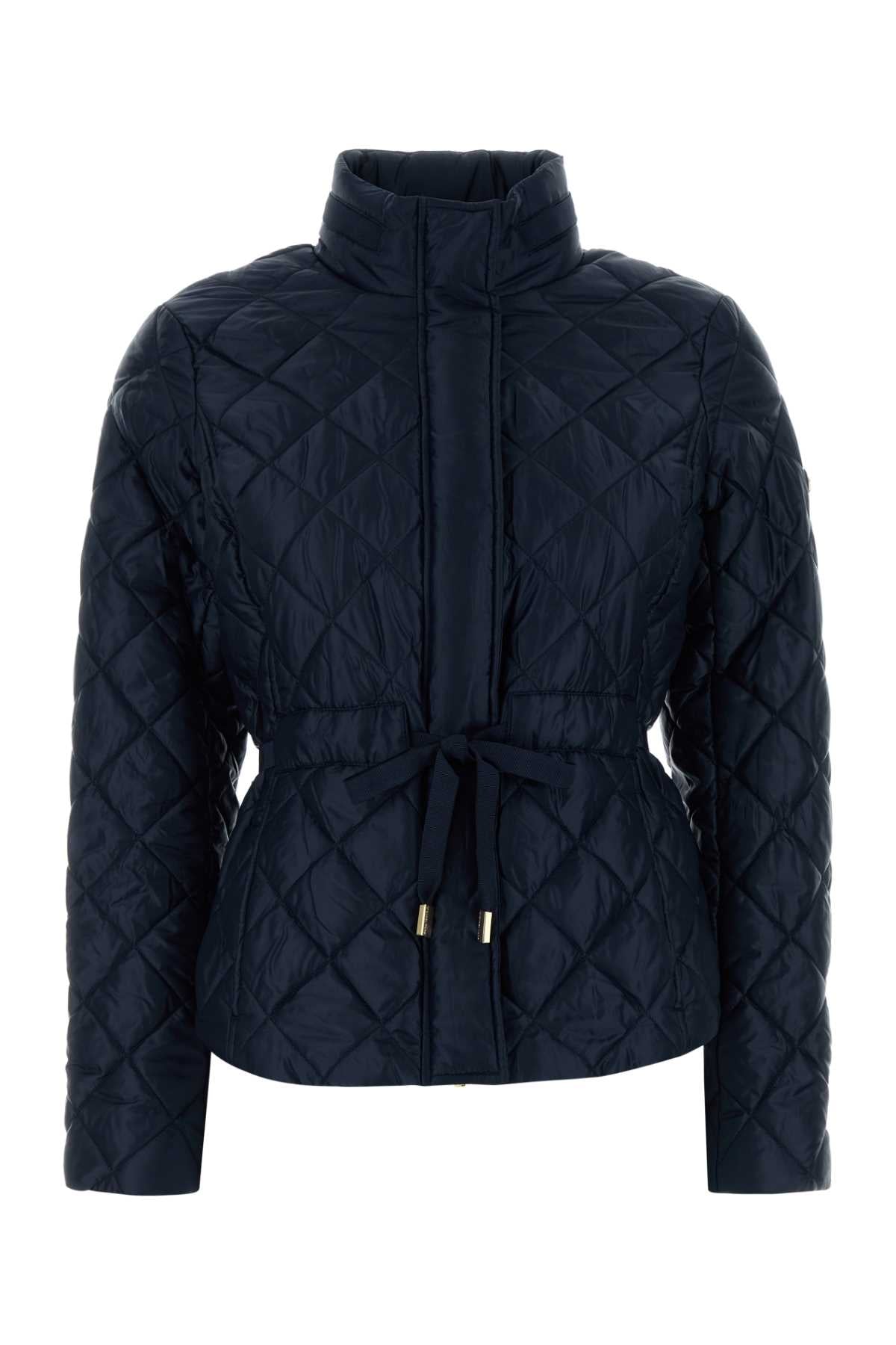 Navy Blue Polyester Padded Jacket Midnightblue Recycled Giubbini