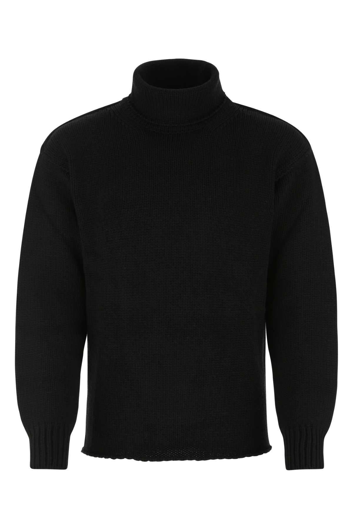 Black Wool Blend Sweater 999 Exterior: Nylon Maglieria
