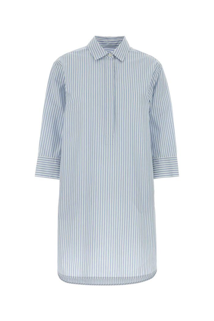 Embroidered Poplin Shirt Dress Biancoblu Exterior: Cotton Abiti