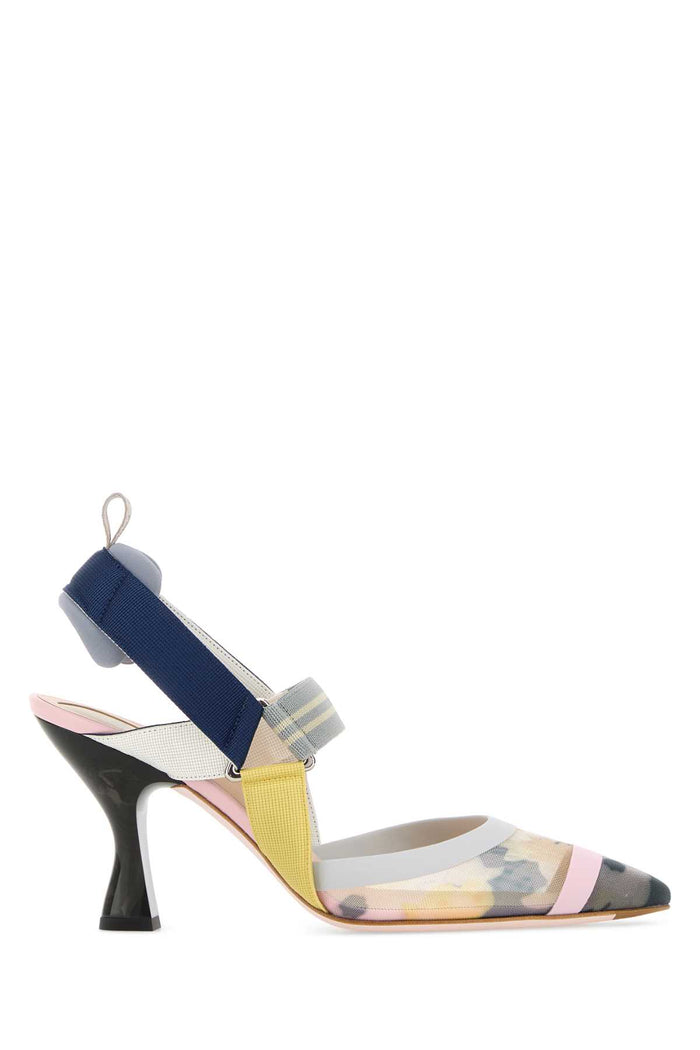 Multicolor Mesh Colibri Pumps Multi Black Scarpe Con Tacco