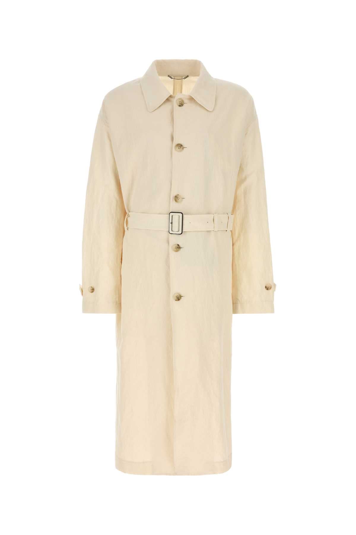 G058ktfutdj W0001 Bianconaturale Exterior: Cotton Linen Trench