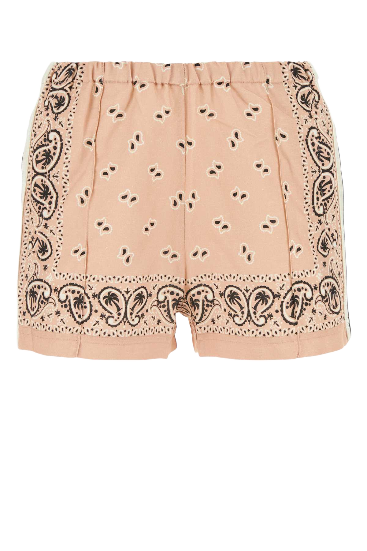 Printed Linen Blend Shorts Pinkoffwhite Exterior: Cotton