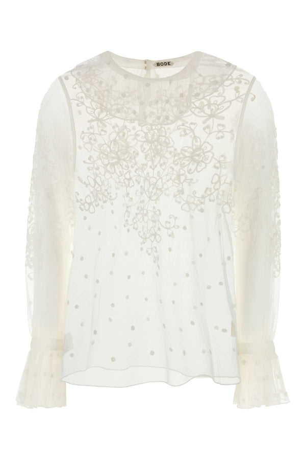 Bode 100% Nylon blouse in white
