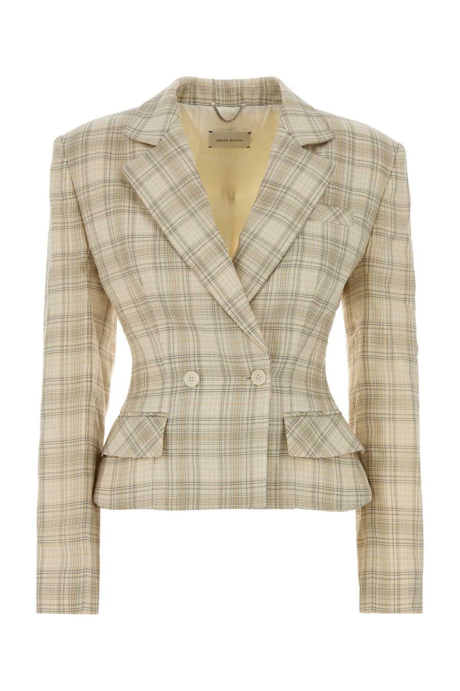 Embroidered Cotton Blazer Cream Exterior: Lining: Silk Giacche E Gilet