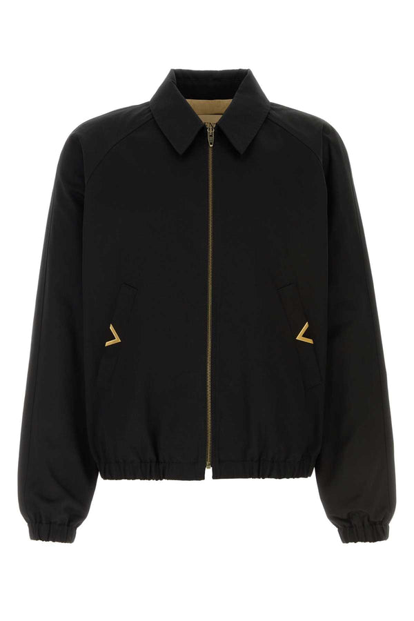 Valentino Garavani Vgold 100% Cotton jacket in black