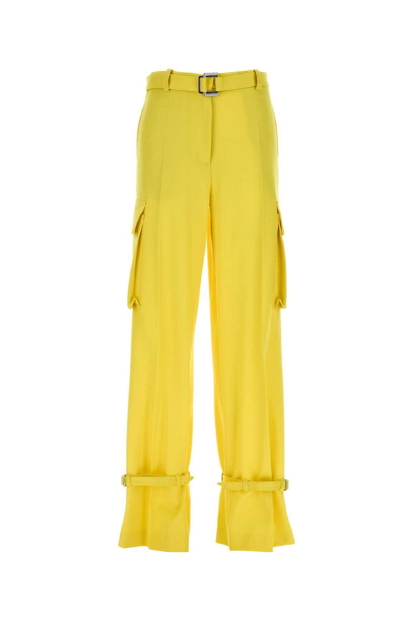The Attico Pant 100% Wool cargo pants in yellow