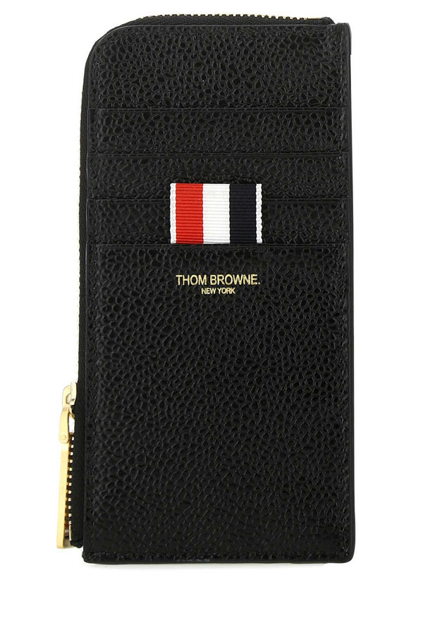 Thom Browne Exterior: 100% Leather wallet in black