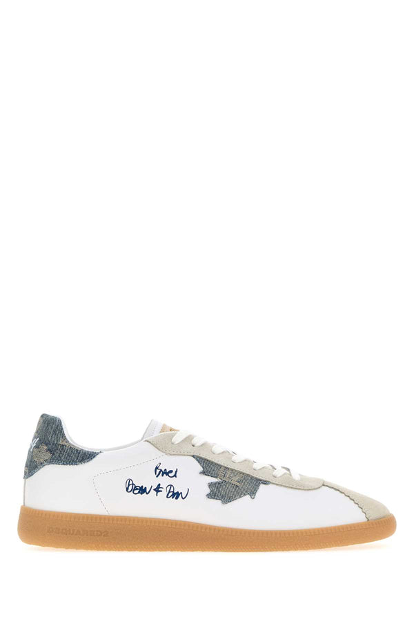 Dsquared2 Exterior: 100% Leather; Interior: 100% Fabric; Sole: Rubber sneaker in white