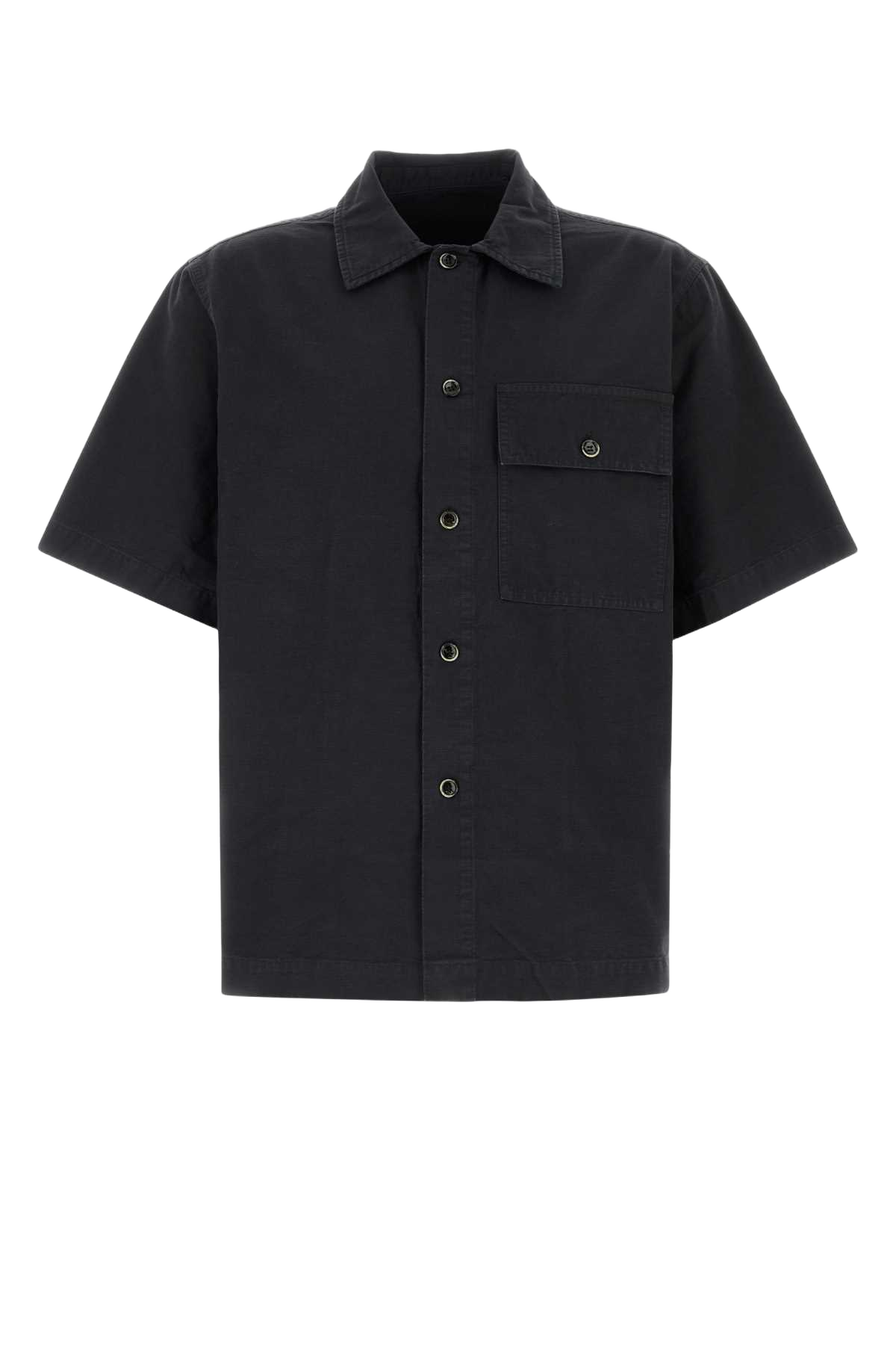 Midnight Blue Cotton Shirt Navy Exterior: Camicie