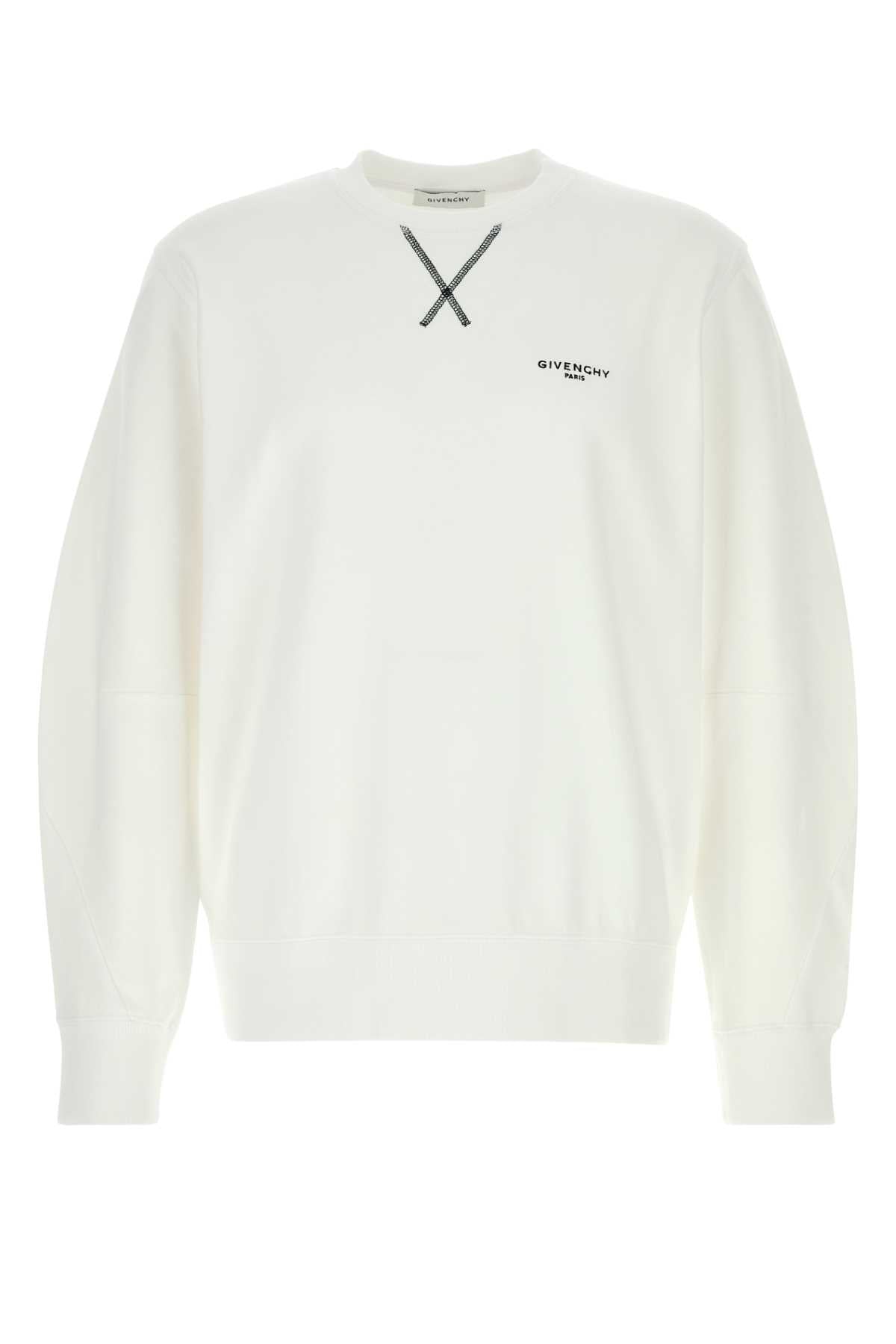 White Cotton Sweatshirt Exterior: Felpe