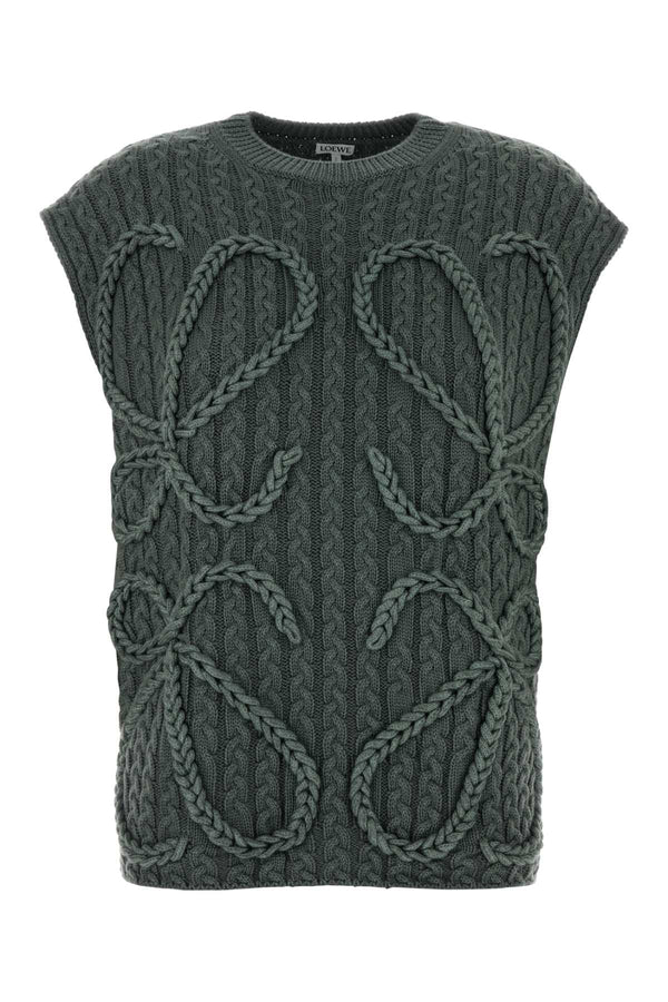 Loewe Khakigreen 99% Wool sweater in green