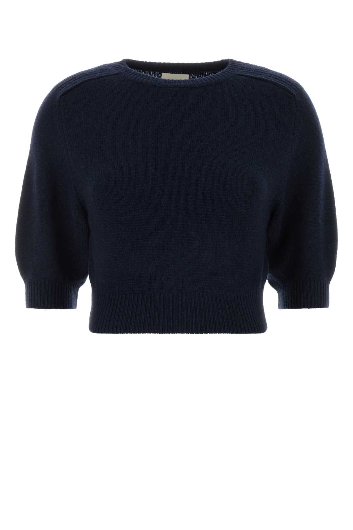 Navy Blue Wool Blend Lorelai Sweater Midnightnavy Cashmere Elastane Maglieria