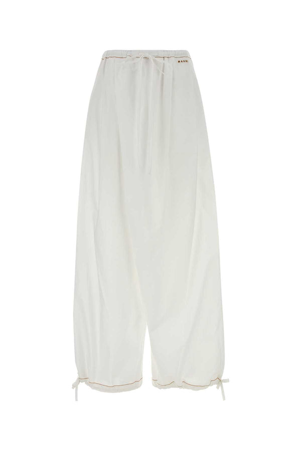 Marni Exterior: 100% Cotton trousers in white