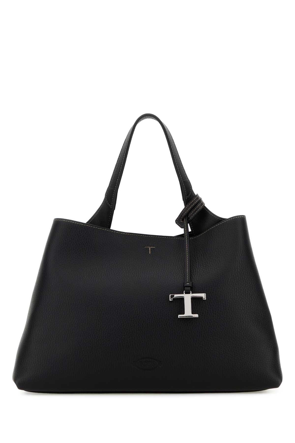 Black Leather Medium Handbag Nero Borse A Mano