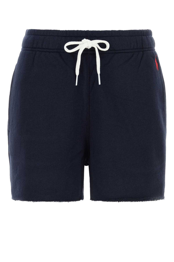 Midnight Blue Cotton Blend Shorts 004 Exterior: Polyester