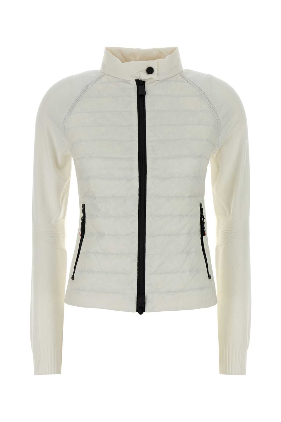 Moncler Grenoble Collar: 100% Polyamide/Nylon; Outer front: 100% Polyamide/Nylon; Base fabric: 67% Viscose + 33% Polyester down jacket in white