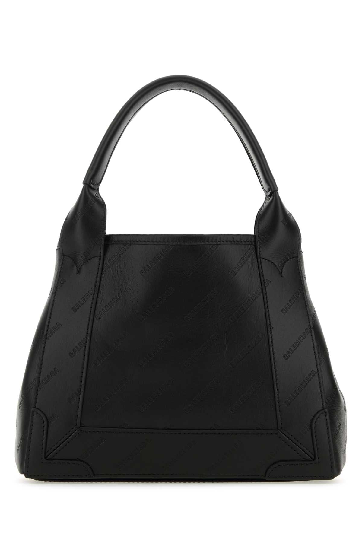 Black Leather Cabas Navy Xs Handbag Borse A Mano