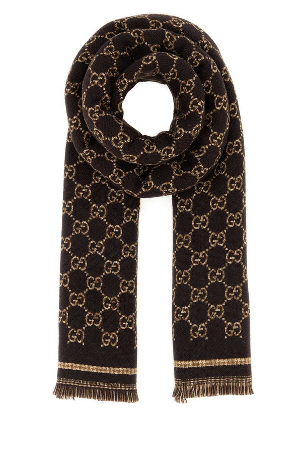Gucci Stenmix 100% Wool scarf in black