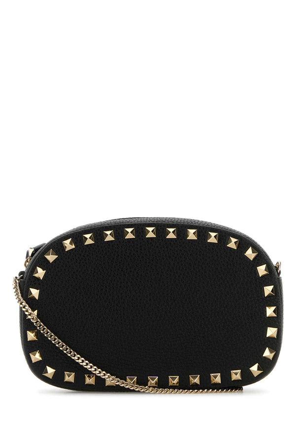 Valentino Garavani Rockstud Calf leather (Bos Taurus) crossbody bag in black