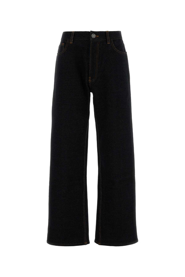 Midnight Blue Stretch Denim Jeans Noir/blanc
