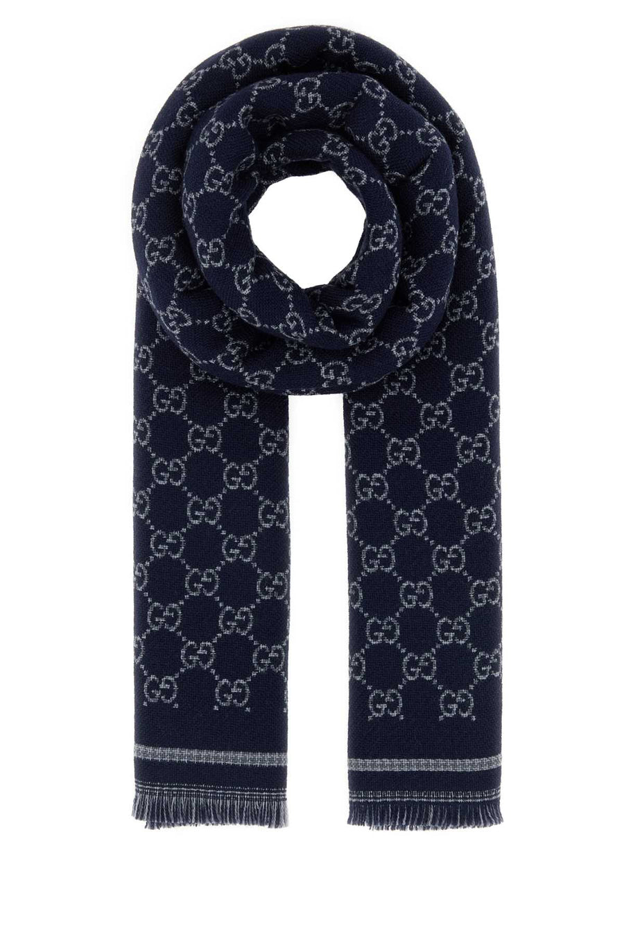 Gucci Stenmix 100% Wool scarf in navy