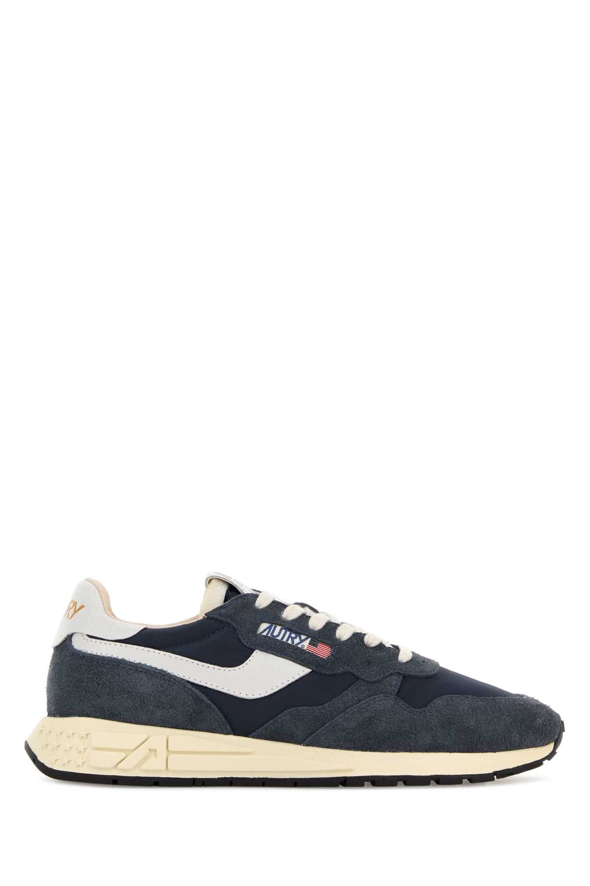 Nyloncrackwhtspace Nylon + Cow Leather Sneaker