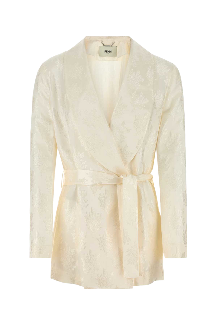 White Silk Blazer Exterior: Giacche E Gilet
