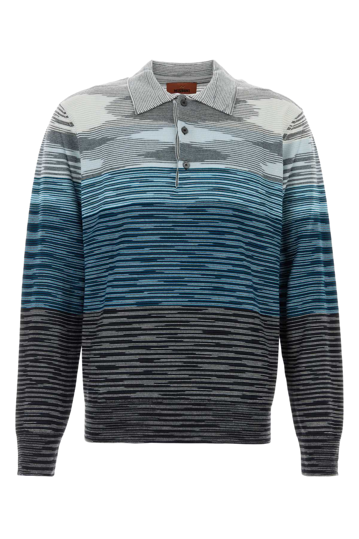 Embroidered Wool Polo Shirt Bluetones Exterior
