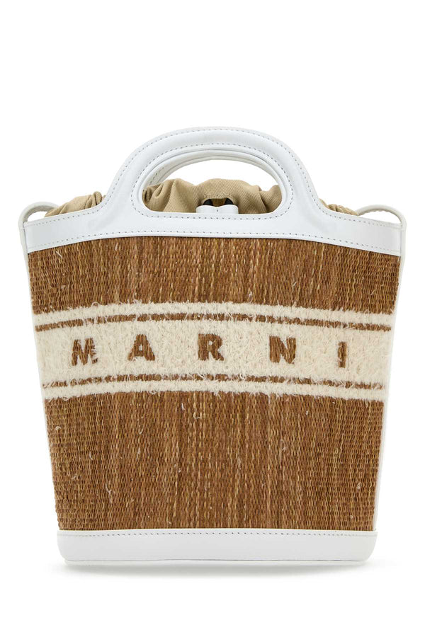 Marni Bucket Exterior: 100% Raffia bucket bag in beige