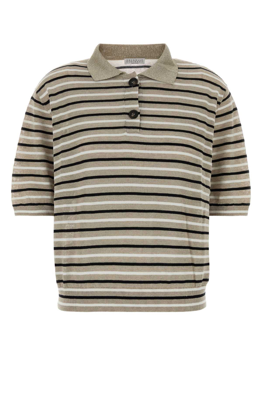 Brunello Cucinelli 85% Linen polo shirt in multicolor