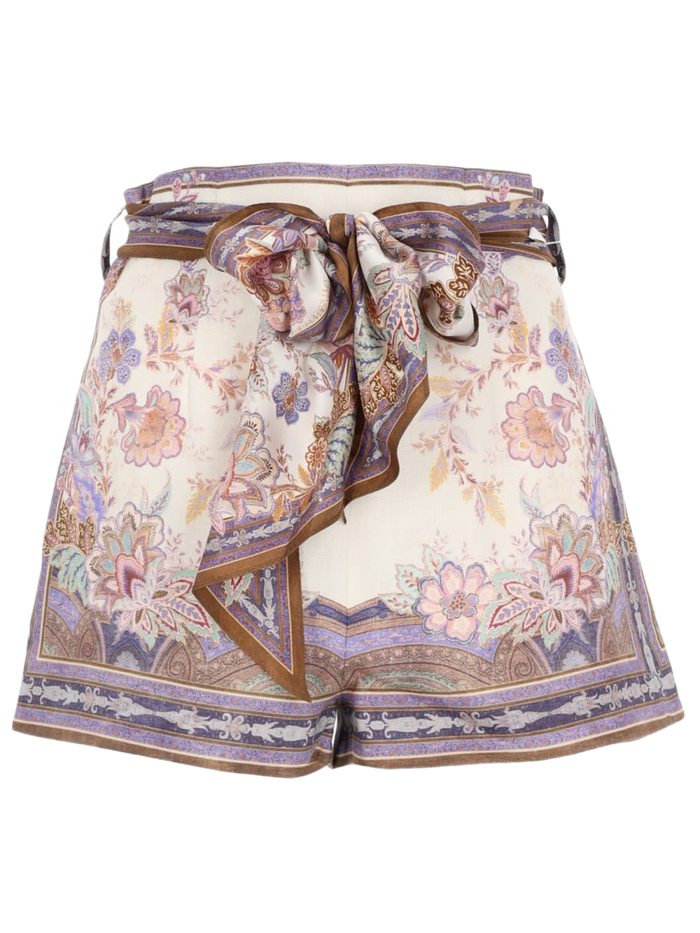 Shorts Con Foulard Luna Multicolour Linen