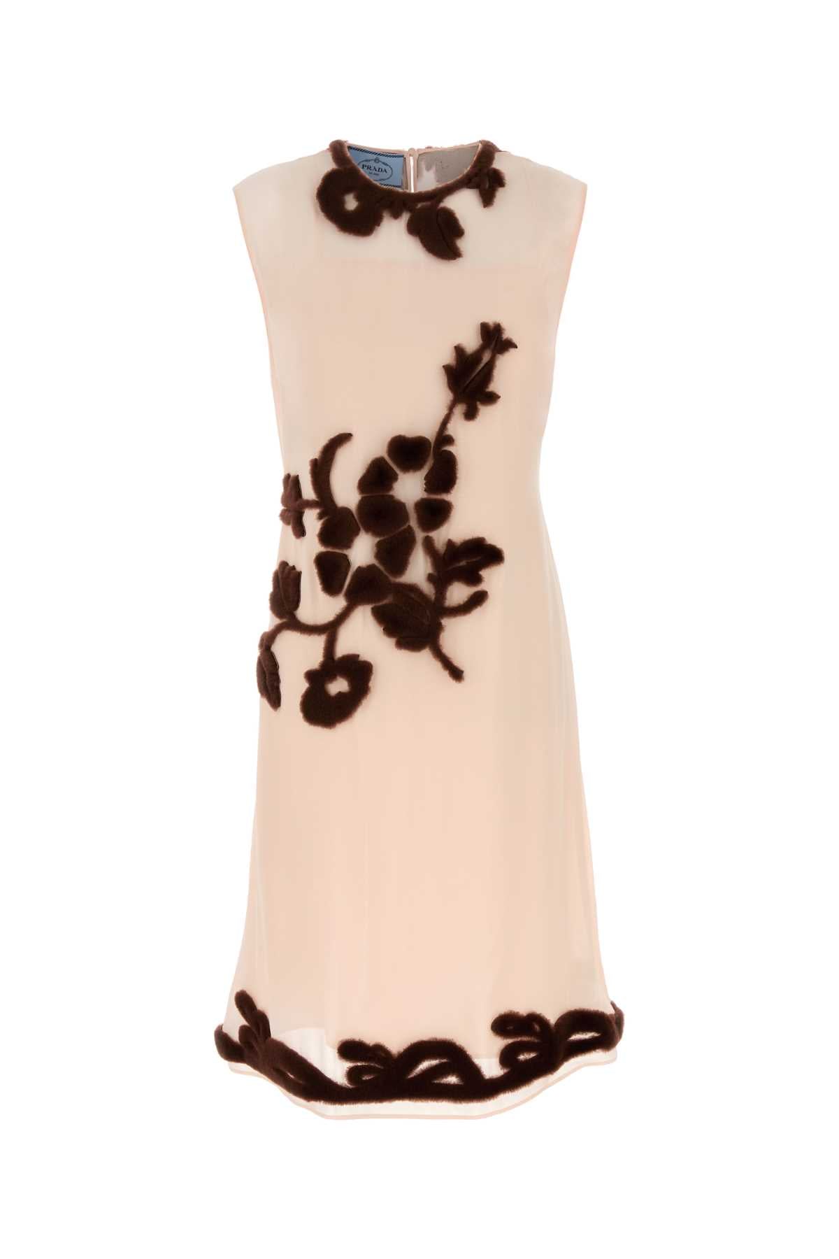 Light Pink Georgette Dress Cacao Exterior: Silk Lining: Abiti