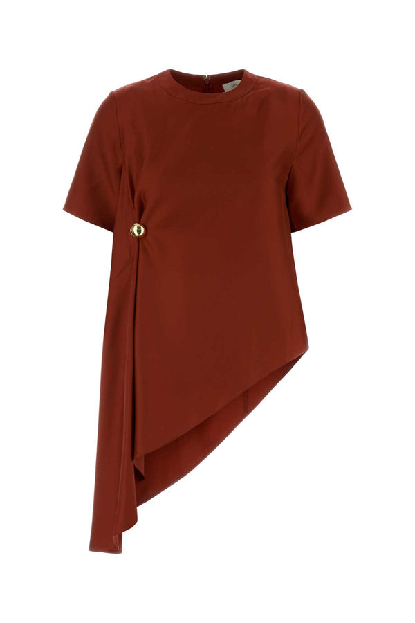 Loulou De Saison Exterior: 100% Silk t-shirt in red