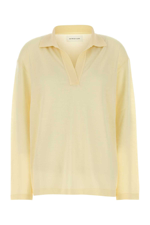 Armarium Polo 100% Virgin Merino wool polo shirt in yellow