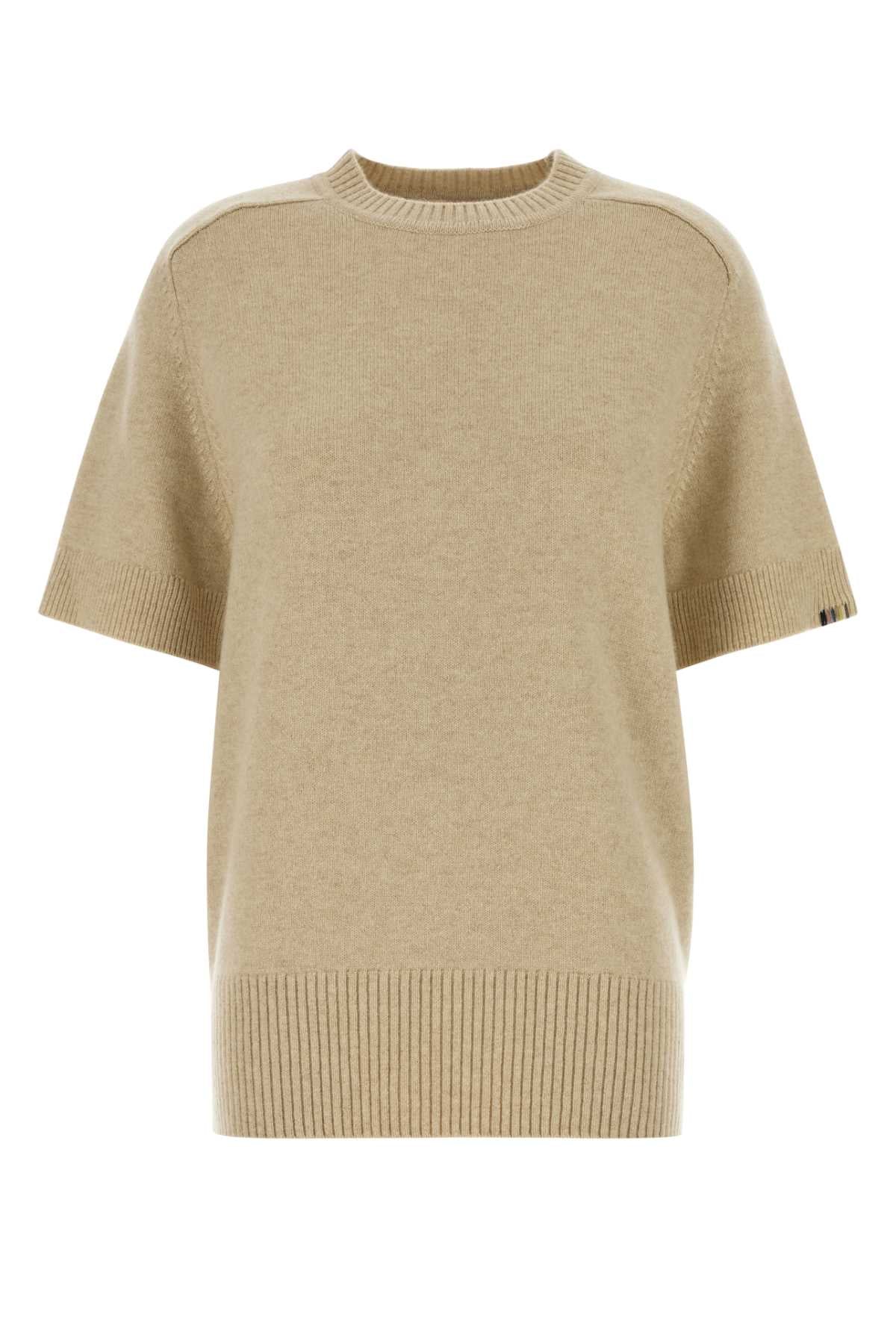 Beige Stretch Cashmere Blend Scott Sweater Latte Maglieria