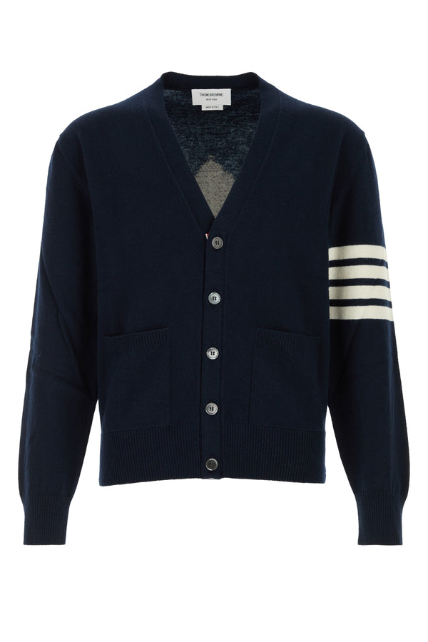 Thom Browne Hectornutcrackerjersey 100% Wool cardigan in navy