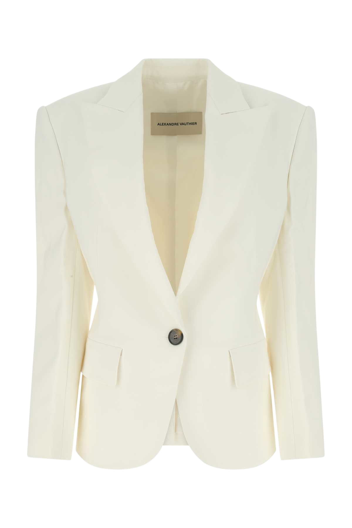 Ivory Stretch Viscose Blend Blazer Offwhite Giacche E Gilet