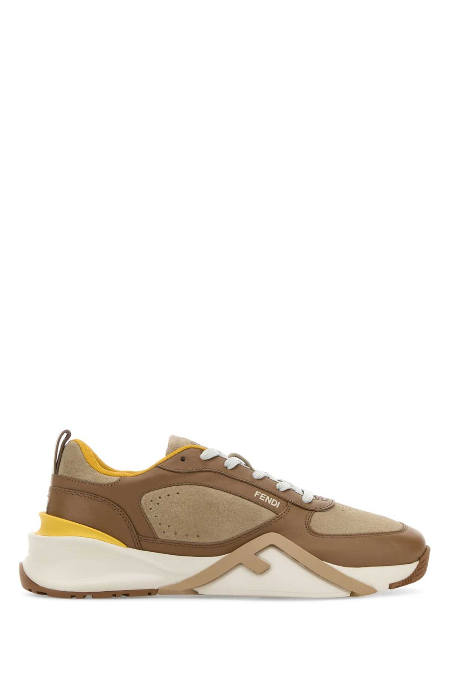 Fendi Sneaker Exterior: 100% Leather 100% Suede; Interior: 100% Fabric; Sole: Rubber sneaker in brown