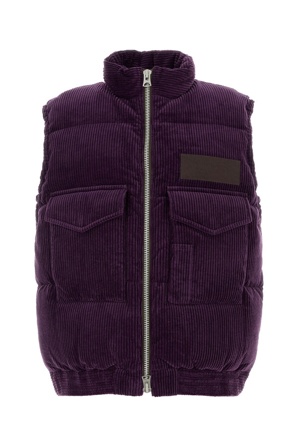Sacai Exterior: 100% Cotton gilet in purple