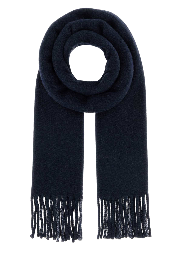 Blue Wool Blend Scarf Bleu Exterior: Cashmere Sciarpe E Foulard